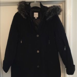 Black Croft & Barrow parka w/ removable faux hood